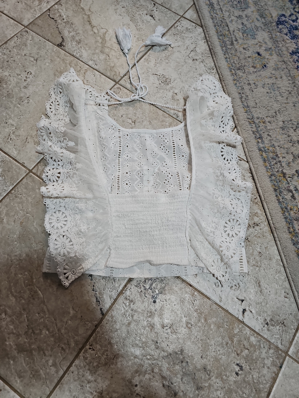 Free People Eyelet Lace Crop Top Size M. - Picture 5 of 7